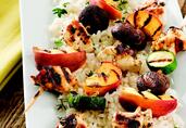 Grilled Chicken and Peach Kabobs