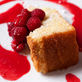 Lemon-Vanilla Bean Canola Oil Pound Cake With Raspberry Sauce