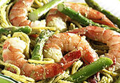 Pasta with Shrimp, Asparagus and Basil