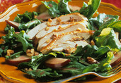 Chicken and Pear Salad on Arugula