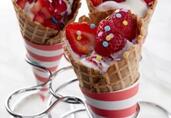 Strawberry Yogurt Cones 