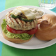 Basil Turkey Burgers W/ Grilled Vegetables & Muenster Cheese