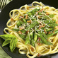 Asparagus Fettuccini with Pancetta and Basil in a White Wine Broth