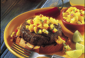 Caribbean Beef Burgers with Mango Salsa