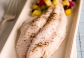 Poached Catfish with Fresh Mango Salsa