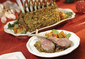 Pecan Crusted Rack of Lamb with Rosemary Balsamic Sauce 