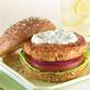 Salmon Burgers with Dill Cream Cheese Topping 