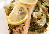 Salmon & Escarole Packets with Lemon-Tarragon Butter