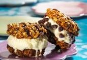 Chewy Raisin Oatmeal Cookie Ice Cream Sandwiches