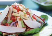 Spinach Salad with Smoked Turkey and Green Apple Vinaigrette