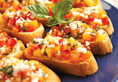 Peach Basil Bruschetta