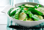 Cucumber with Snow Peas