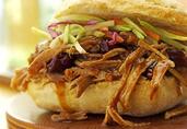Spicy Pulled Pork in Tart Cherry Sauce with Vanilla Slaw