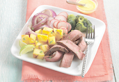 Beef Fajita Salad with Mango-Serrano Vinaigrette