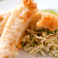 Crispy Tempura Cod over Napa Cabbage Slaw With Green Onion-Ginger Sauce