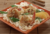 Orange Tarragon Ginger Shrimp with Rice Noodles