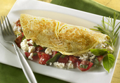 Fresh Spinach and Sweet Tomato Omelet with Feta 