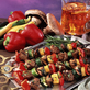 Grilled Turkey, Portobello and Vegetable Skewers