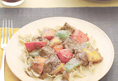 Fennel Crusted Sirloin Tips with Bell Peppers