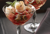 Pecorino, Watermelon and Shrimp Appetizer 
