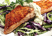 Salmon with Champagne Vanilla Sauce