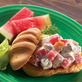 Chicken Salad with Watermelon & Peaches