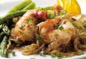 Jumbo Prawns & Balsamic-Orange Onions