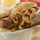Grilled Bratwurst with Onions Braised in Beer and Mustard