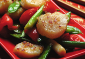 Scallops with Snow Peas