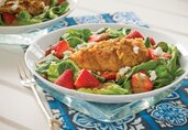 Chicken Cutlet Salad with Strawberry Balsamic Dressing