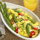 Fresh Asparagus Scramble with Herbed Cream Cheese & Tomatoes