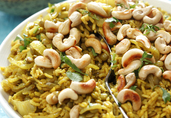 Rice Pilaf with Lentils, Curried Onions & Cashews
