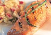 Sesame Grilled Salmon with Wasabi Slaw