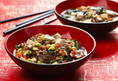 Soba Noodles with Mushroom, Spinach & Tofu