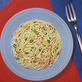 Angel Hair with Ham and Baby Peas