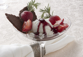 Grilled Strawberries with Black Pepper Ice Cream