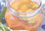 Basil-Cinnamon Peaches