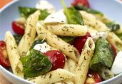 Penne Pasta Salad with Spinach and Tomatoes