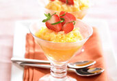 Orange Granita with Balsamic and Mint Strawberries