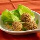 Toasted Sesame Seed-Crusted Lamb Meatballs with Sweet Harissa Yogurt Sauce