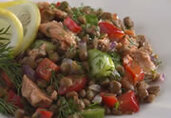 Lemony Lentil Salad with Salmon