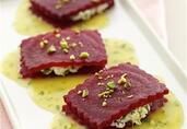 Goat Cheese Beet "Ravioli" with Tarragon-Orange Sauce