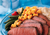 Grilled Steak with Mango Salsa