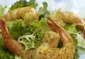 Fennel & Mustard Crusted Shrimp with Apricot Dressing