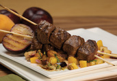 Moroccan Spiced Lamb Kebobs with Summertime Fruit Chutney