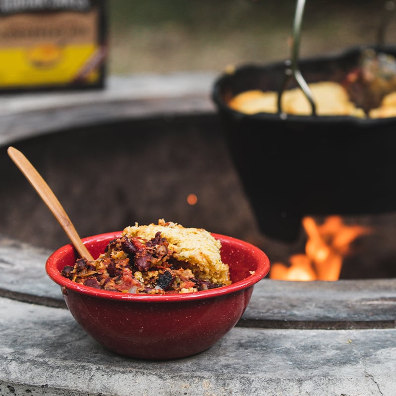 Campfire Dutch Oven Chili and Cornbread Recipe, Food Network Kitchen