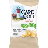 CAPE COD Cape Cod Kettle Cooked 40 Less Fat Aged White Cheddar & Sour Cream Chips 7 OZ (7.50