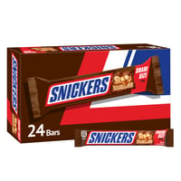  SNICKERS Candy Milk Chocolate Bars, Share Size Bulk Pack, 3.29  oz Bar (Pack of 24) : Chocolate Bars : Grocery & Gourmet Food
