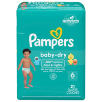 Pampers - Pampers, Baby-Dry - Diapers, Size 6 (35+ lb), Jumbo Pack (21 ...