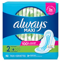 Always - Always, Maxi - Maxi Pads with Wings, Size 2 (42 ct) | Grocery ...